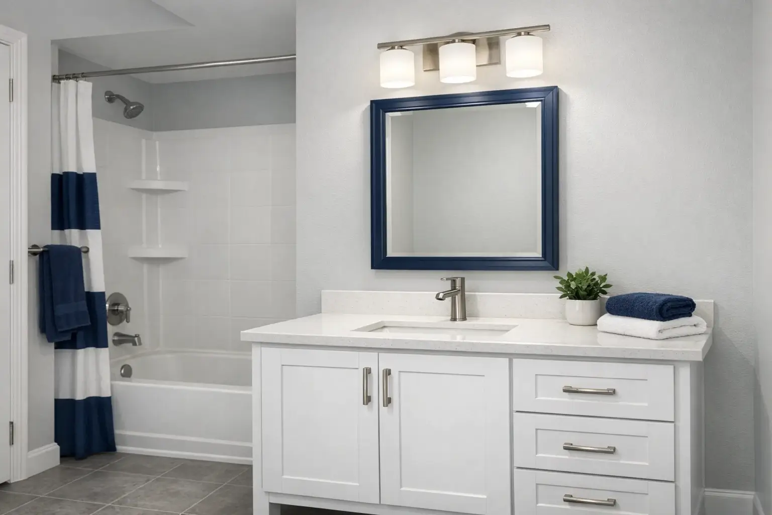 Updated bathroom with new vanity