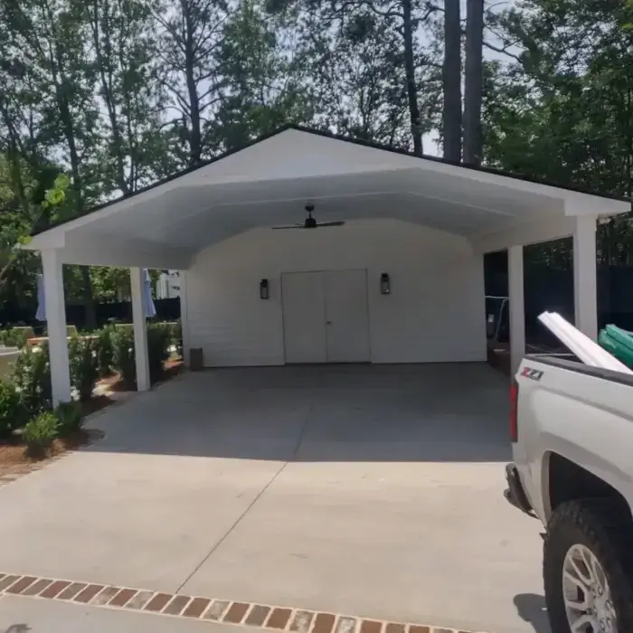 New Concrete Driveway + Pavers